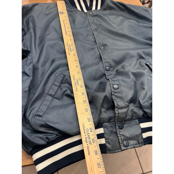 Vintage Varsity Bomber Jacket XLarge Navy Retro Americana - Picture 5 of 7